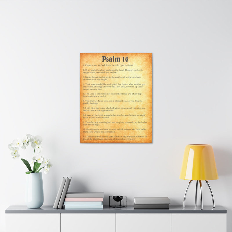 " Psalm 16 Gold Chapter ", 16" H x 12" W x 1.25" D
