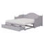  Twin Size Wood Daybed, Extendable Frame, Storage Drawers, Guest or Living Room, Light Grey