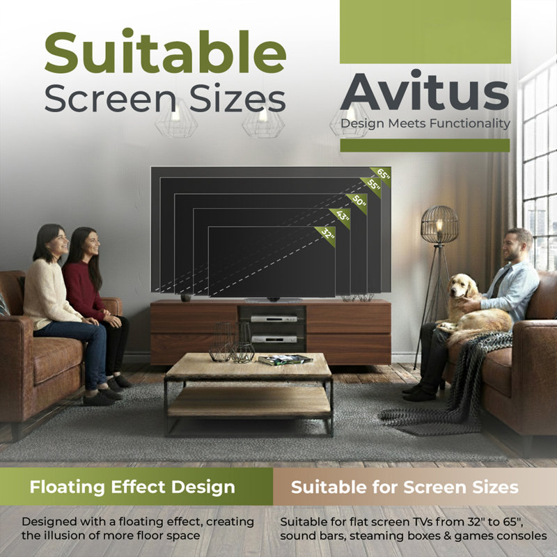 Krenar TV Stand for TVs up to 65", Walnut
