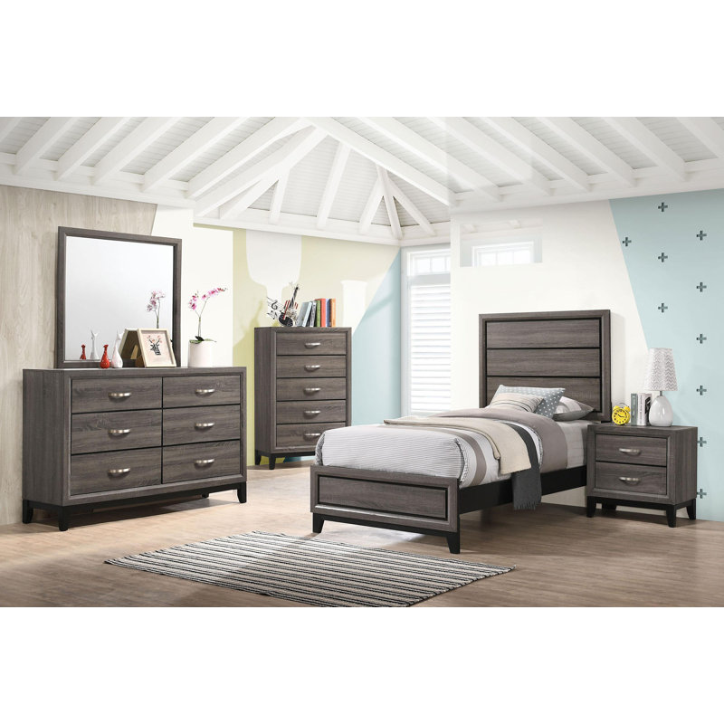 Ensemble de chambre avec très grand lit 5 pièces Gennari, Lit simple