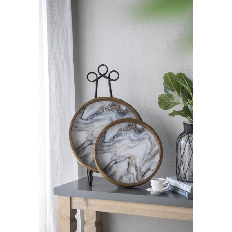 Art French Country Home Decor - 5 articles: plante artificielle, vase, plateaux, tabouret, table d'appoint contemporaine avec tabouret et inclus
