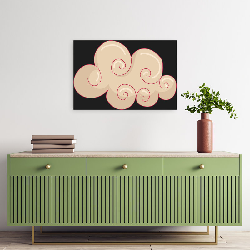«Elegant Spiral Cloud Abstract Elegant Peaceful Landscape Nature», art mural, 16" H x 24" W