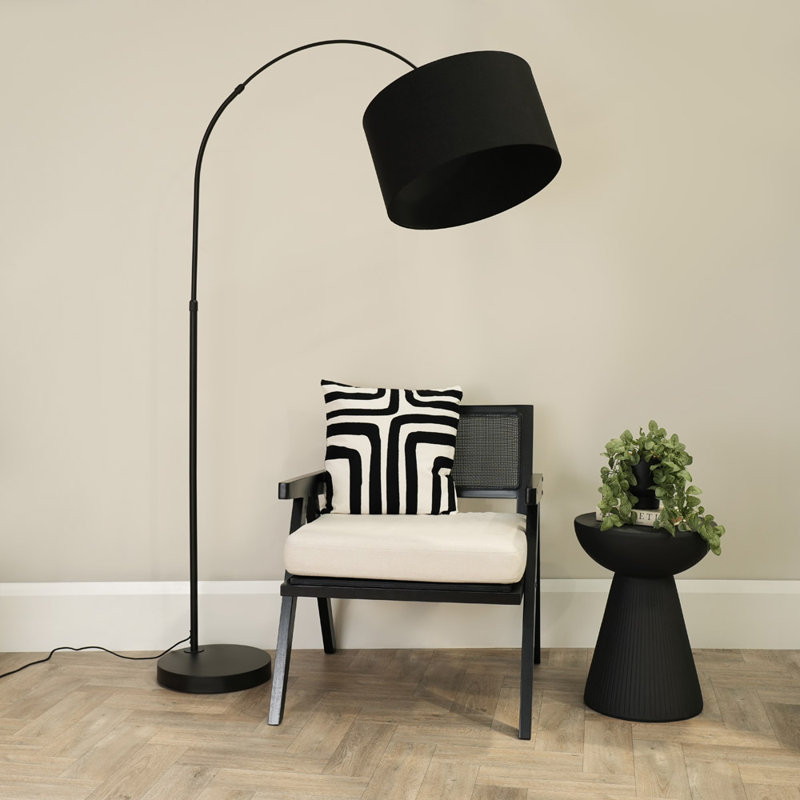 Rinnah 180cm Matte Traditional Floor Lamp, Black
