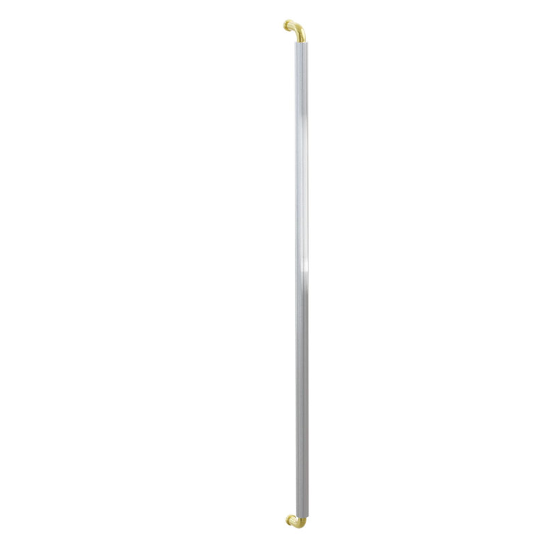 Emtek Concealed SELECT Appliance Pull 36" R-Bar Unlacquered Brass Straight Knurled Bar Polished Chrome