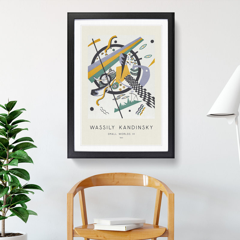Small Worlds IV by Wassily Kandinsky - Picture Frame Painting, 65cm H x 48cm W x 2cm D, Black