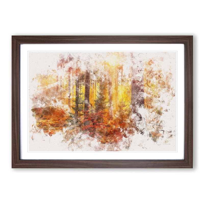 Mystery Forest - Picture Frame Graphic Art Print, 45cm H x 63cm W x 2cm D, Walnut Framed