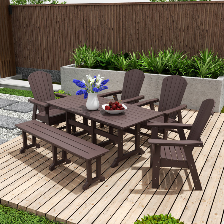 Arnone 6 - Person Patio Dining Set with Rectangular Table