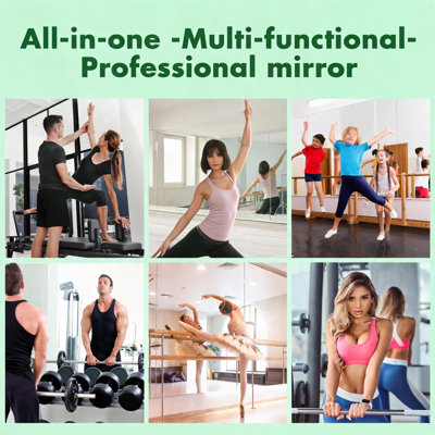 Miroir de gymnastique sans cadre (55 x 21 pouces, paquet de 2) avec réflexion sans distorsion