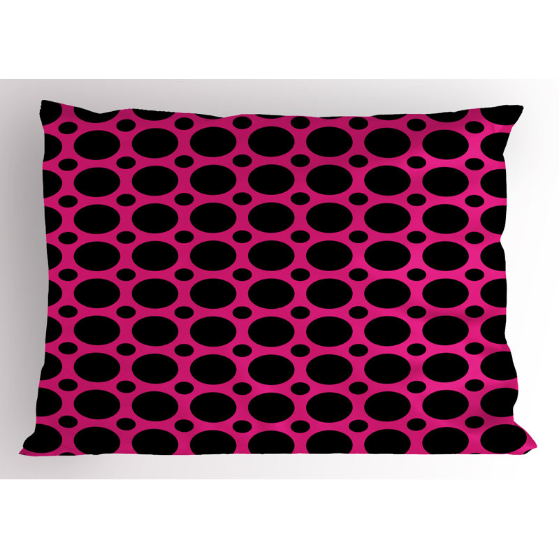 Hot Pink and Black Microfiber Pillow Sham Set