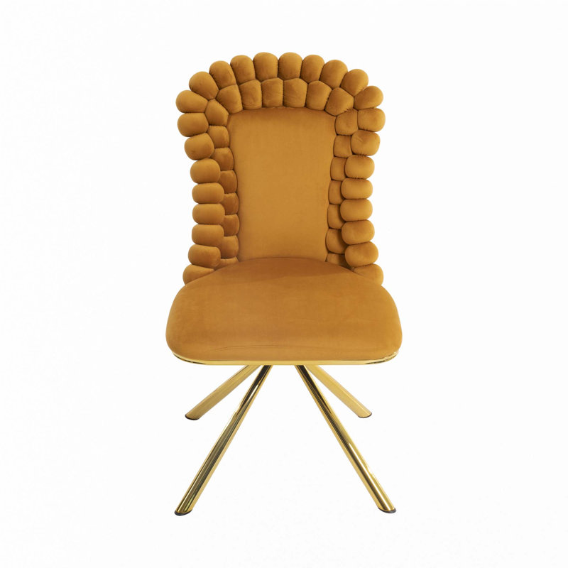 Chaises de salle à manger en velours, Beige