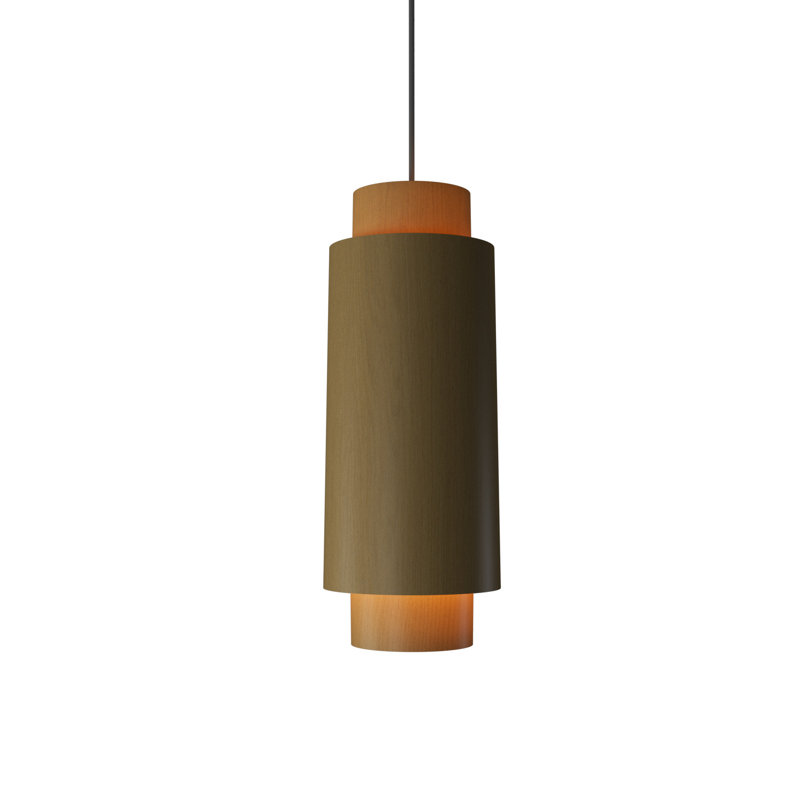 Cylindrical 1 - Light Pendant, 15.75" H x 6.3" W x 6.3" D, Organic Gold