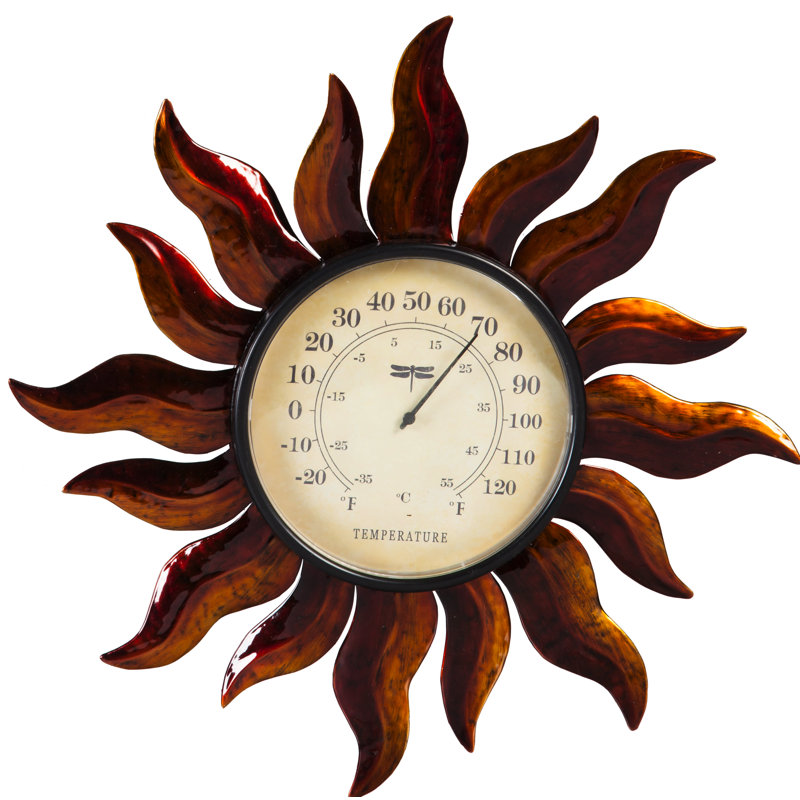 14" Indoor/Outdoor Sun Wall Thermometer