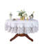 Nappe ronde en dentelle, nappe décorative brodée de haute qualité en tissu festif pour la cuisine, ronde 60 pouces (blanc)