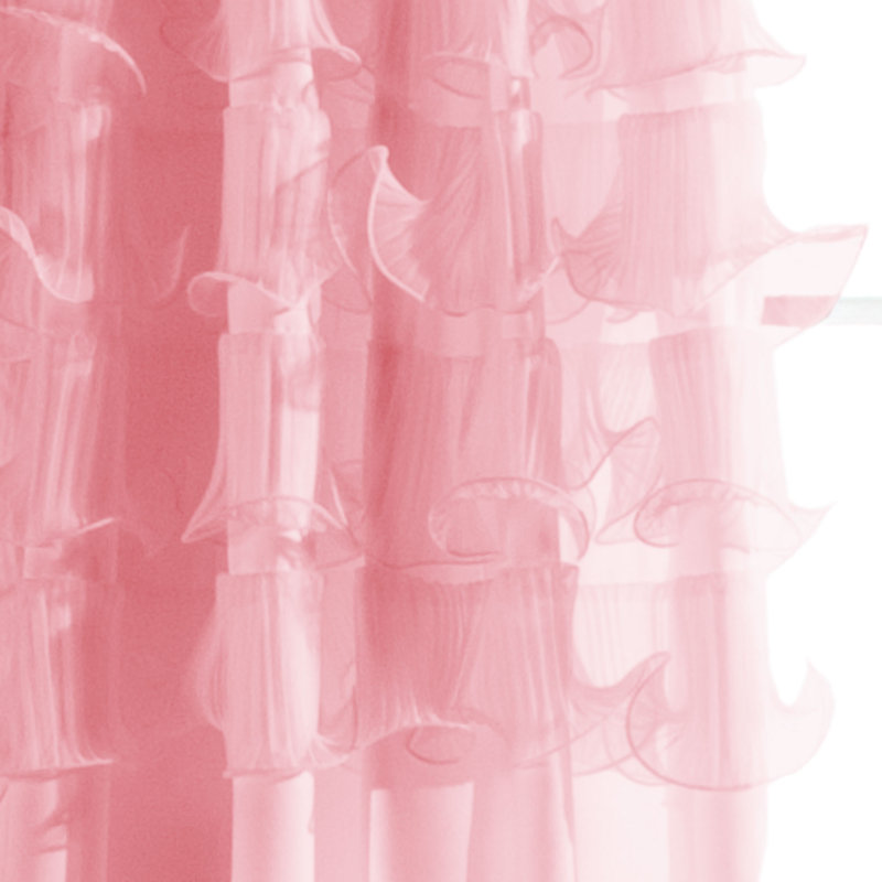 Paire de rideaux semi-transparents avec passe-tringle Avery, Rose, L 54 po x L 84 po