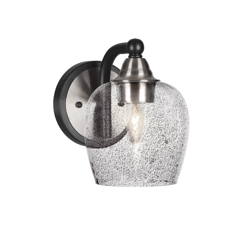 Ahern 1-Light Wall Sconce, Matte Black/Brushed Nickel, Bell Shape