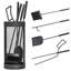Charel Fireplace Tools Set with Basket, 5-Piece Fireside Companion Set