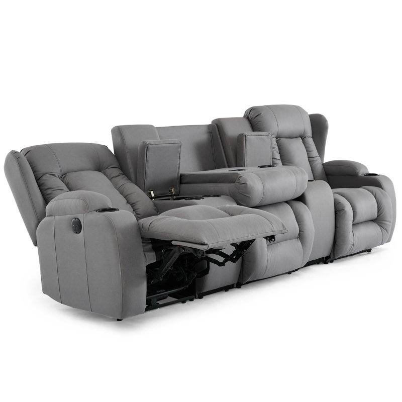Andreaz 3 Seater Linen Reclining Sofa, Power - Push Button