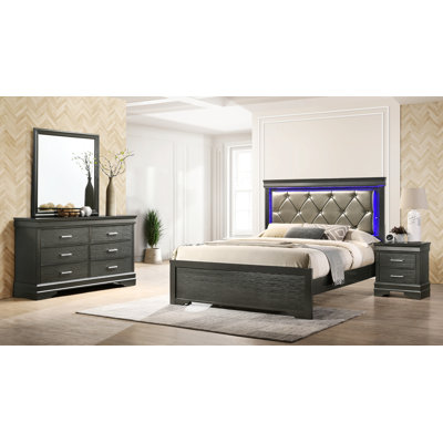 Simple And Exquisite Design LED Bedroom Set