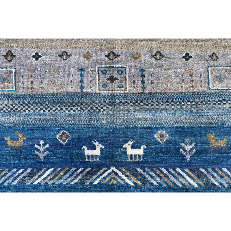 One-of-a-Kind Rectangle Wool Area Rug in Black