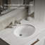 Lavabo de salle de bain ovale encastré en porcelaine vitreuse avec trop-plein Caxton®-1309781153