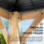 Sunjoy Outdoor Cedar Wooden Gazebo - 3.3M x 3.3M, Anthracite with 2-Tier Steel Roof - Outdoor Garden Pavilion for All Seasons