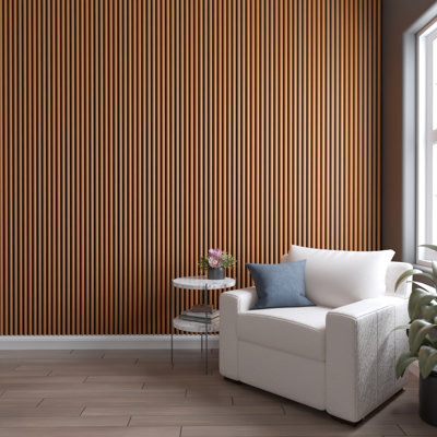AcoustixPro Noise Cancelling Half Round Small Slat Wall Panel 11 3/4"W x 94 1/2"H (2 Pack)