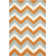 Lily Hand Woven Flat Weave Wool/Cotton Chevron Rug in Gray/Orange