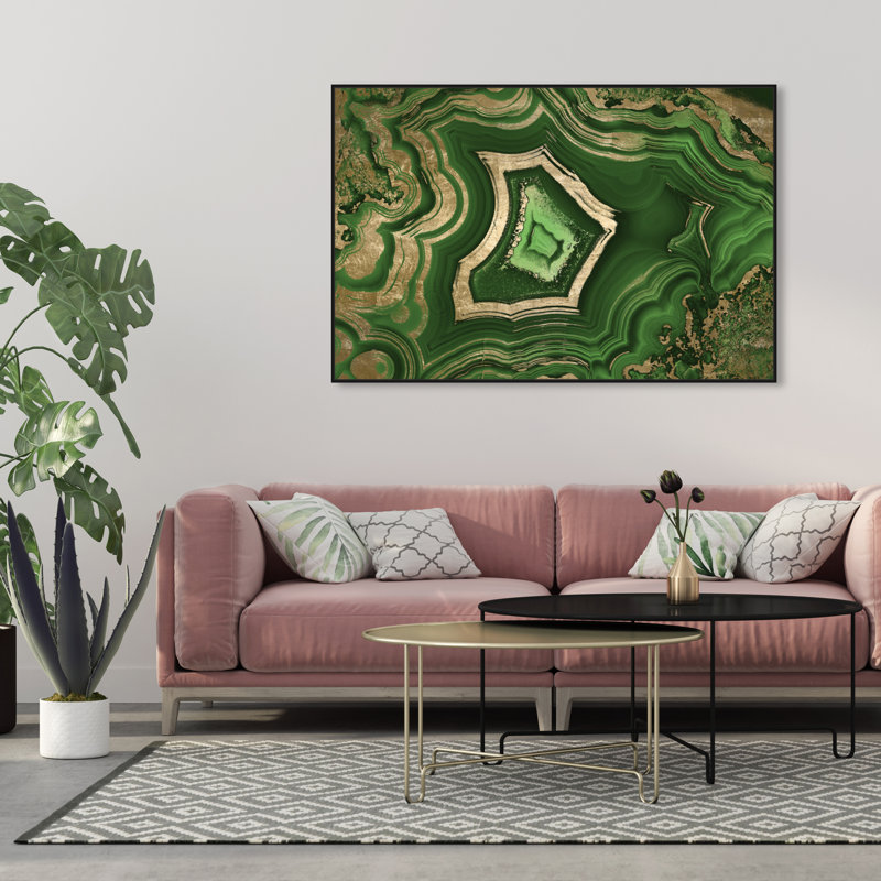 «Abstract Dreaming About Emerald Geode Crystals», impression sur toile tendue, H 20 po x l 30 po, Toile tendue