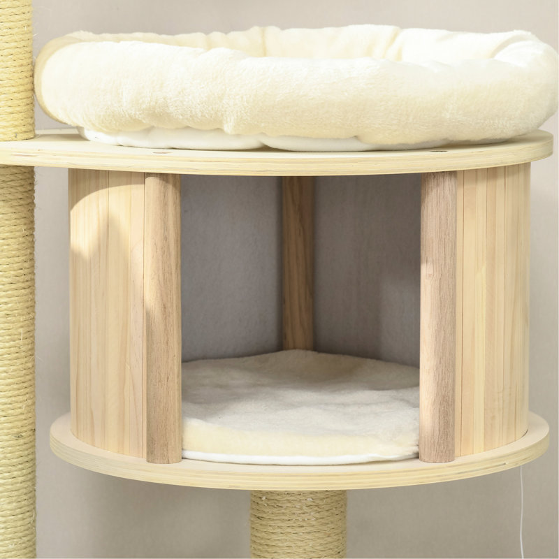 Arbre à chat à 3 niveaux, poteaux à griffer, coussins moelleux et aires de jeux. Sécuritaire pour les chats de moins de 9 lb, amusement, espaces. Stable et solide jusqu'à la livre, amusant à l'intérieur