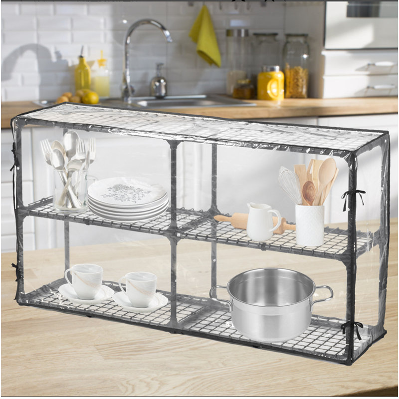 3-SHELF WIRE RACK WITH COVER(2PACK)