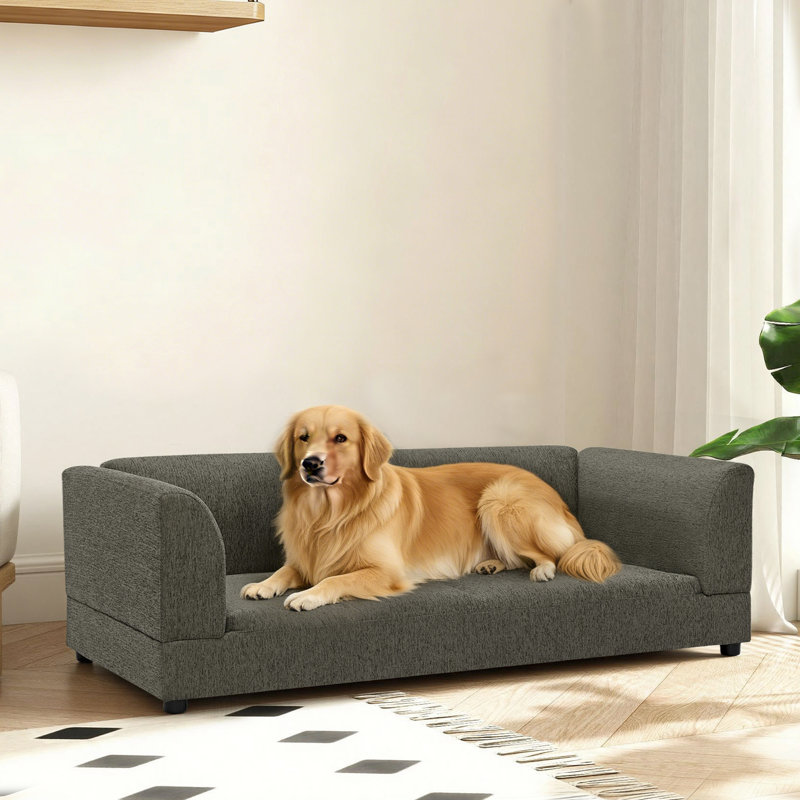 56.5" W Oversized Dog Sofa, Dark Gray