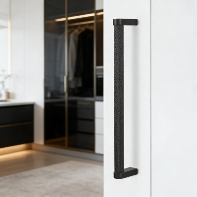 Matte Black Kitchen Cabinet Handles And Drawer Pulls - 30 Pack With 6.3 Inch Hole Centers, Durable Hardware For Cabinets And Furniture
