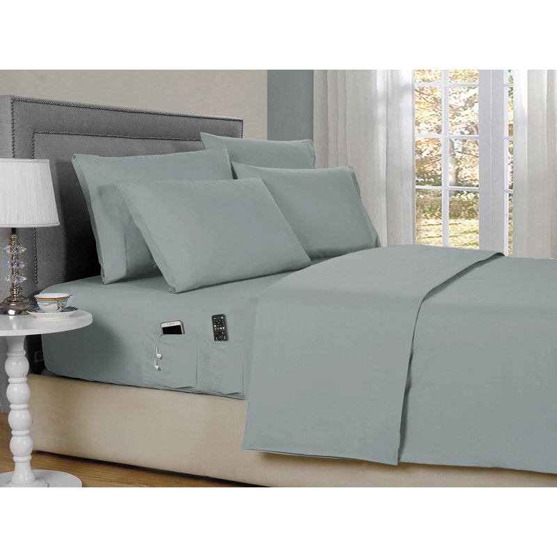 Ensemble de draps 6 pièces Kathy Ireland, Argent, Grand