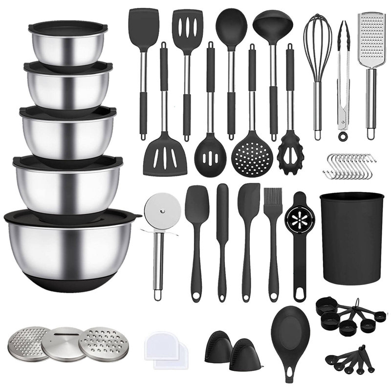 Smith Barton 32 Utensil Set, Black