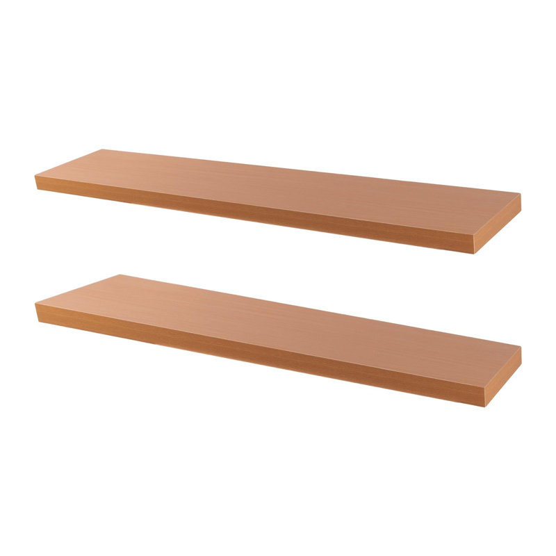 Harbour Housewares - Modern Floating Wall Shelves, 4cm H x 80cm W x 23.5cm D, Brown