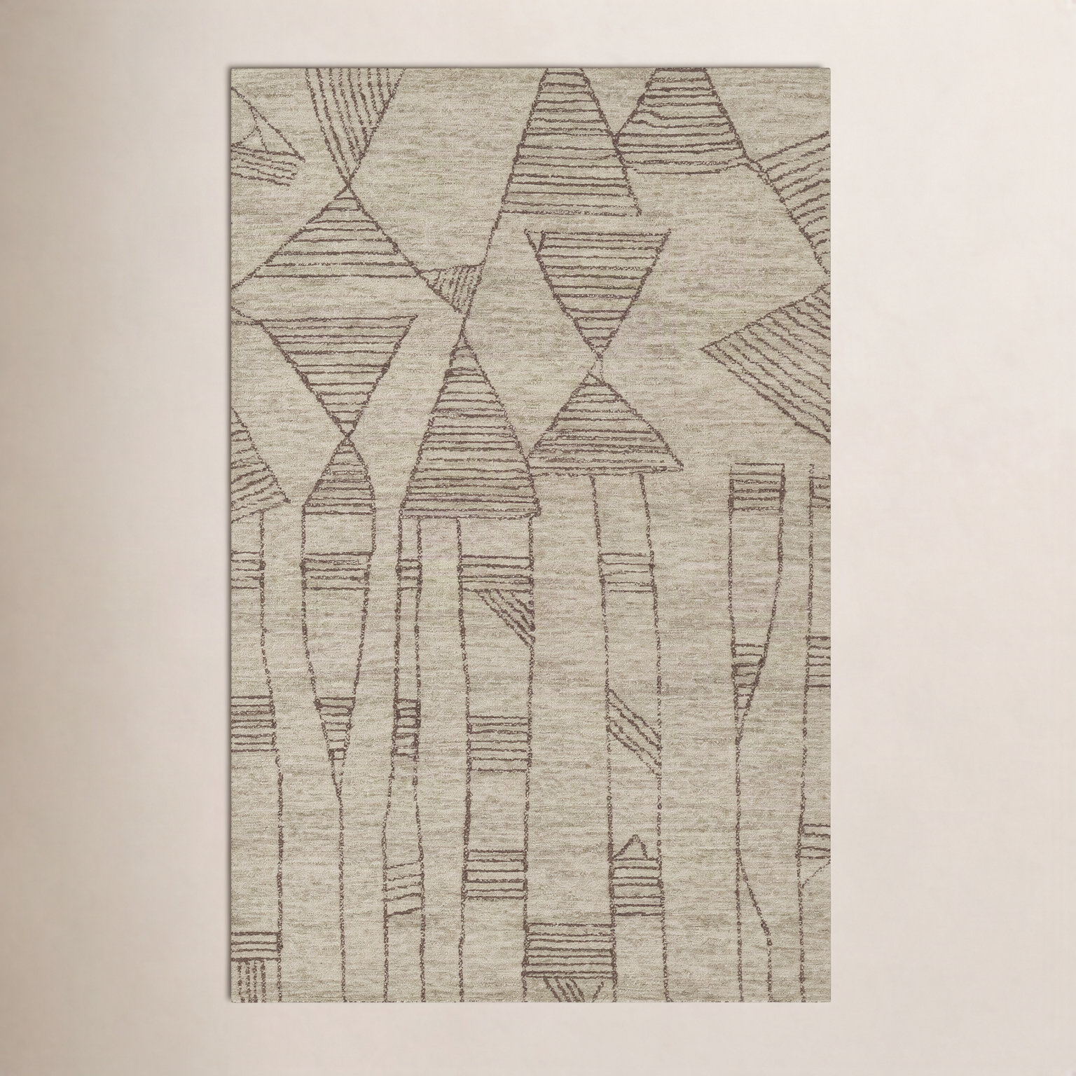 Ann-Sophie Gray Hand-Tufted Abstract Wool Rug, Rectangle 9' x 12'