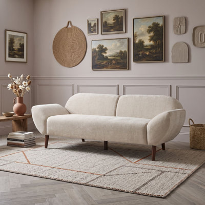Canapé incurvé moderne en chenille 3 places avec tissu durable Modern