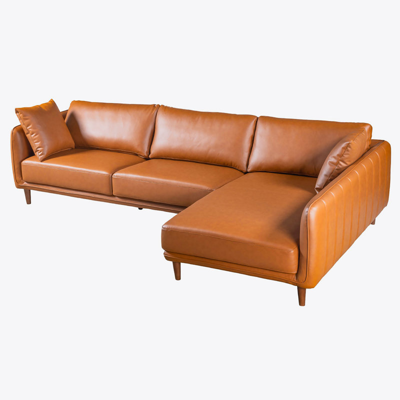 Canapé modulaire - Cuir végétalien cognac, Face à la droite