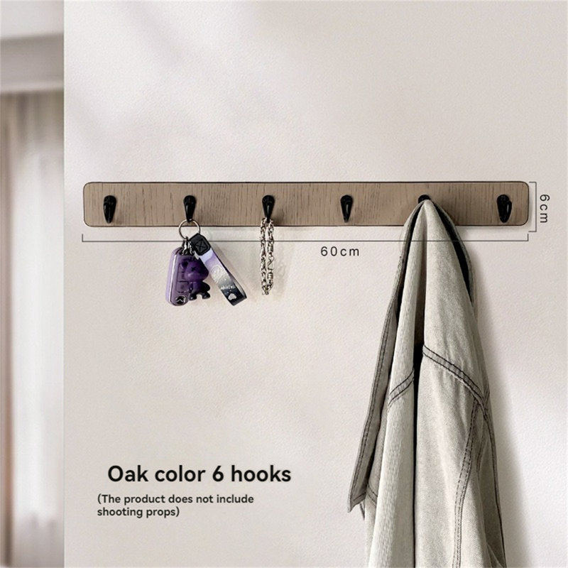 Solid Wood Over-The-Door Hook Rack