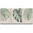 Minimal Botanical Green Tropical Island Monstera Palm Tree Leaves Picture Framed Canvas 3 Piece Print Set Wall Art-87392680-87392679