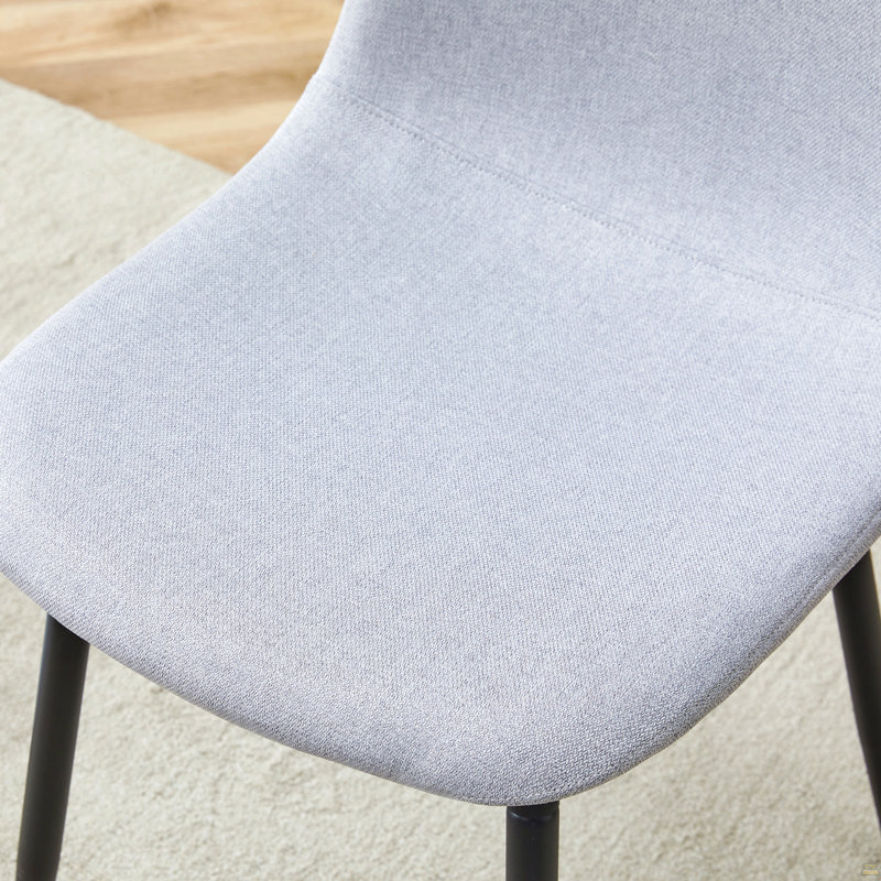 Ensemble de table et chaises, 7 pièces : table, 6 chaises, Gris clair