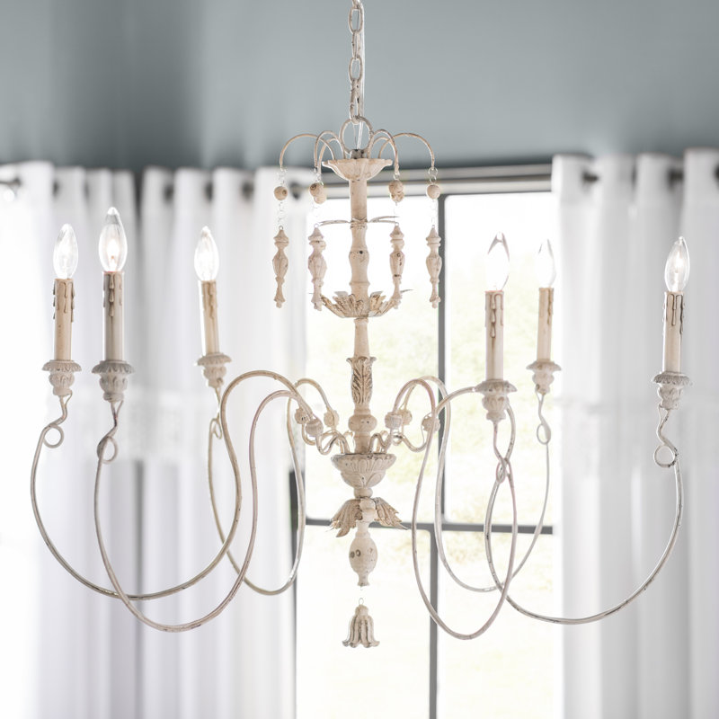 Solange 6 - Light Dimmable Classic / Traditional Chandelier, Persian White