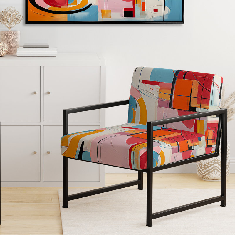 Chaise d'appoint Pop Art Geometric Harmony I, Noir