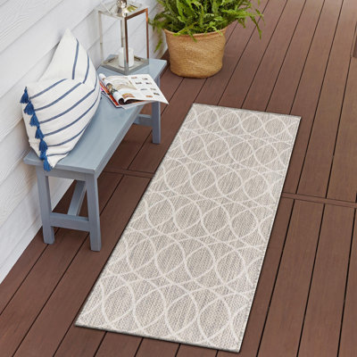 Tapis treillis d'extérieur gris clair