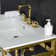 Kingston Brass Quadras 31-Inch Ceramic Console Sink with Steel Base and Shelf