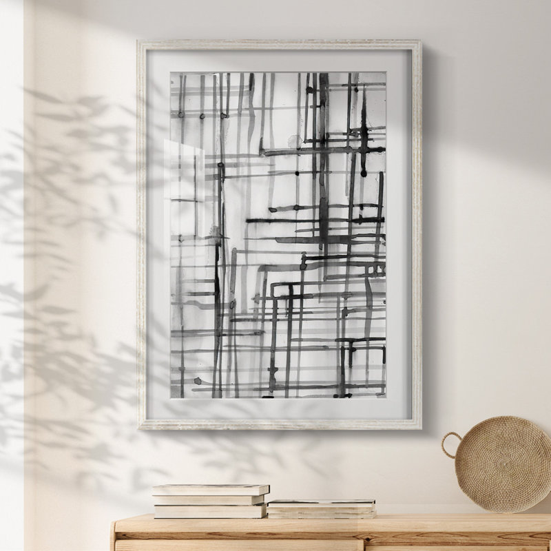 Line Meditation I - Impression encadrée, H 28,5 po x l 20,5 po, Blanc
