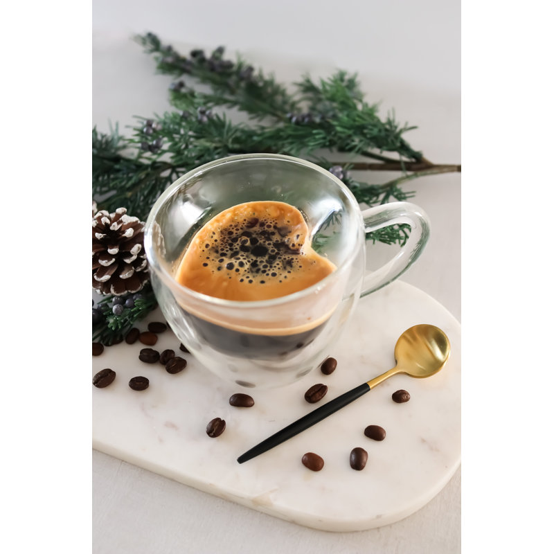 Tasse en verre à double paroi en forme de cœur - 8,5 oz
