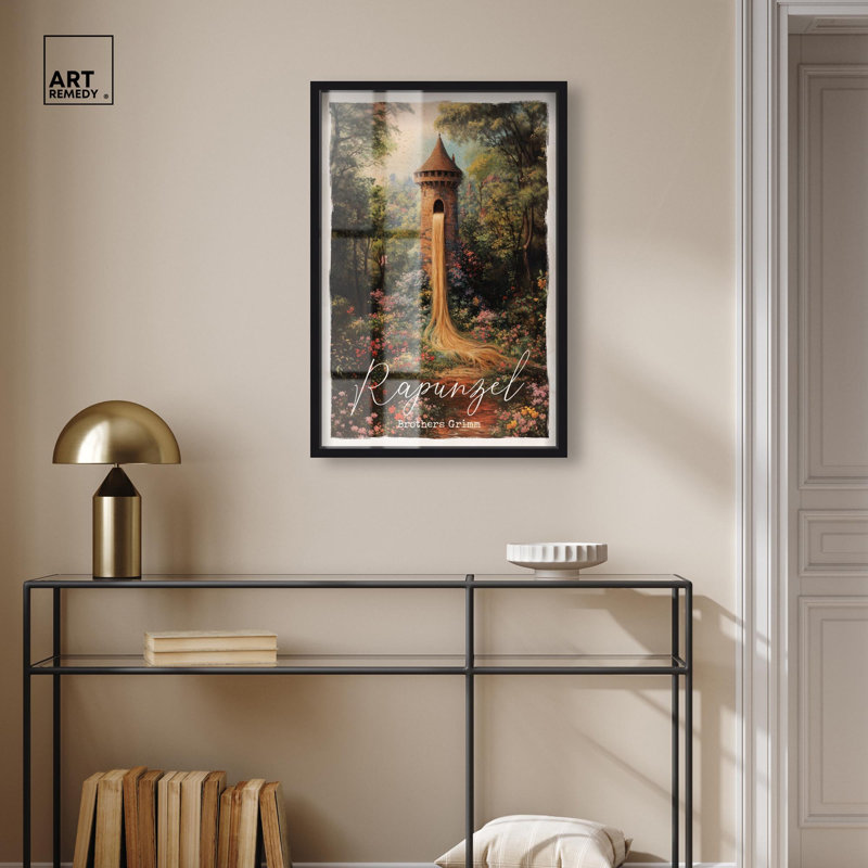 «Raiponce Classic Shadowbox Print» par Art Remedy, H 31 po x l 21 po, Noir