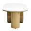 Table basse ovale de luxe moderne 46,81 po, plateau en faux marbre, centre de table en métal doré pour le salon, fonction peu encombrante, construction stable, installation simple