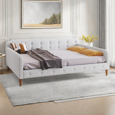 Modern Upholstered Daybed With 4 Support Legs And Button Tufted Design by Lark Manor